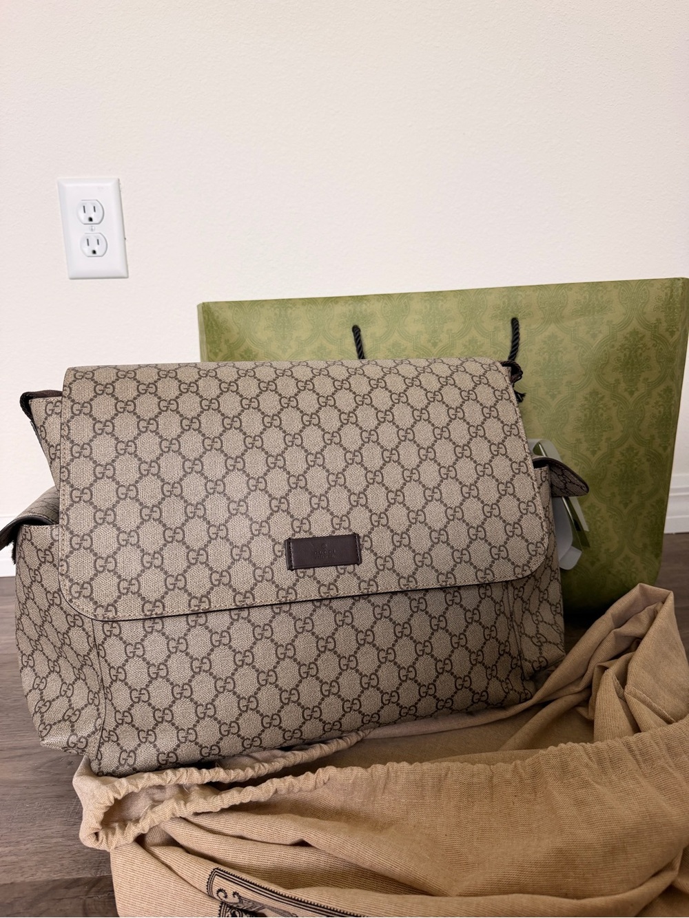 Gucci Brown GG Supreme Messenger Baby Bag